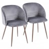 LumiSource Fran Dining Chair - Set of 2 - GREY  - LumiSource Fran Dining Chair - Set of 2 - GREY 