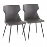 LumiSource Hex Chair - Set of 2 - GREY  - LumiSource Hex Chair - Set of 2 - GREY 