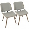 LumiSource Lombardi Chair - Set of 2 - GREY  - LumiSource Lombardi Chair - Set of 2 - GREY 