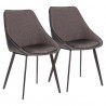 LumiSource Marche Two-Tone Chair - Set of 2 - Black in Grey Fabric - LumiSource Marche Two-Tone Chair - Set of 2 - Black in Grey Fabric