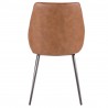 LumiSource Marche Two-Tone Chair - Set of 2 - Brown in Grey Fabric - Rear - LumiSource Marche Two-Tone Chair - Set of 2 - Brown in Grey Fabric - Rear