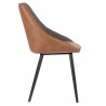 LumiSource Marche Two-Tone Chair - Set of 2 - Brown in Grey Fabric - Side - LumiSource Marche Two-Tone Chair - Set of 2 - Brown in Grey Fabric - Side