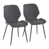LumiSource Industrial Serena Chair - Set of 2 - GREY  - LumiSource Industrial Serena Chair - Set of 2 - GREY 