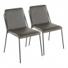 LumiSource Stefani Chair - Set of 2 - CHARCOAL  - LumiSource Stefani Chair - Set of 2 - CHARCOAL 