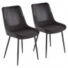 LumiSource Wayne Two-Tone Chair - Set of 2 - Grey + Black  - LumiSource Wayne Two-Tone Chair - Set of 2 - Grey + Black 