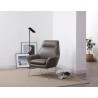 Daiana Chair Dark Gray Top Grain Italian Leather And Stainless Steel Legs - Lifestyle - Daiana Chair Dark Gray Top Grain Italian Leather And Stainless Steel Legs - Lifestyle