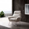 Daiana Chair Light Gray Top Grain Italian Leather And Stainless Steel Legs - Lifestyle - Daiana Chair Light Gray Top Grain Italian Leather And Stainless Steel Legs - Lifestyle