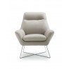 Daiana Chair Light Gray Top Grain Italian Leather And Stainless Steel Legs - Daiana Chair Light Gray Top Grain Italian Leather And Stainless Steel Legs