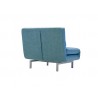 Iso Single Sleeper Swivel Chair-Bed Peacock Tweed with Silver Powder Coated Steel - Back - Iso Single Sleeper Swivel Chair-Bed Peacock Tweed with Silver Powder Coated Steel - Back