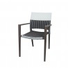 Chloe Dining Arm Chair - Black and White Wicker - Black Frame  - Chloe Dining Arm Chair - Black and White Wicker - Black Frame 