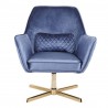 LumiSource Diana Lounge Chair - Blue in Gold Metal Base - Front - LumiSource Diana Lounge Chair - Blue in Gold Metal Base - Front