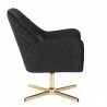 LumiSource Diana Lounge Chair - Black in Gold Metal Base - Side - LumiSource Diana Lounge Chair - Black in Gold Metal Base - Side