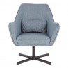 LumiSource Diana Lounge Chair - Blue in Black Metal Base - Front - LumiSource Diana Lounge Chair - Blue in Black Metal Base - Front