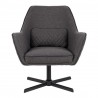 LumiSource Diana Lounge Chair - Charcoal in Black Metal Base - Front - LumiSource Diana Lounge Chair - Charcoal in Black Metal Base - Front