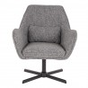 LumiSource Diana Lounge Chair - Grey in Black Metal Base - Front - LumiSource Diana Lounge Chair - Grey in Black Metal Base - Front