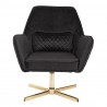 LumiSource Diana Lounge Chair - Black in Gold Metal Base - Front - LumiSource Diana Lounge Chair - Black in Gold Metal Base - Front