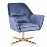 LumiSource Diana Lounge Chair - Blue in Gold Metal Base - Perspective - LumiSource Diana Lounge Chair - Blue in Gold Metal Base - Perspective