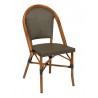 Hand Painted Aluminum Arm Chair W/ Textile Back And Seat - Dark Bamboo and Black-Coffee - Hand Painted Aluminum Arm Chair W/ Textile Back And Seat - Dark Bamboo and Black-Coffee