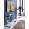 Brooke Console With Clear Glass Anf Stainless Steel Base - Lifestyle - Brooke Console With Clear Glass Anf Stainless Steel Base - Lifestyle
