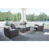 Contempo Sofa in Aged Walnut Wicker Finish - Lifestyle