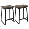 LumiSource Geo Counter Stool - Set of 2 - BROWN - LumiSource Geo Counter Stool - Set of 2 - BROWN