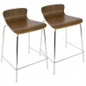 LumiSource Woodstacker Counter Stool - Set of 2- WALNUT  - LumiSource Woodstacker Counter Stool - Set of 2- WALNUT 