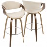 LumiSource Curvini Barstool - Cream - Set of 2 - LumiSource Curvini Barstool - Cream - Set of 2