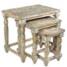 Bengal Manor Mango Wood Distressed Grey Set of Nested Tables - Bengal Manor Mango Wood Distressed Grey Set of Nested Tables