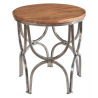 Bengal Manor Mango Wood and Steel Round End Table - Bengal Manor Mango Wood and Steel Round End Table