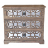 Bengal Manor Dark Mango Wood 3 Drawer Fretwork and Metal Chest - Bengal Manor Dark Mango Wood 3 Drawer Fretwork and Metal Chest