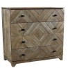 Bengal Manor Acacia Wood Diamond Pattern 4 Drawer Chest  - Bengal Manor Acacia Wood Diamond Pattern 4 Drawer Chest 