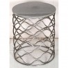 Bengal Manor Solid Iron Accent Table in Nickel Finish With Grey Marble Top - Bengal Manor Solid Iron Accent Table in Nickel Finish With Grey Marble Top