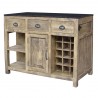 Bengal Manor Mango Wood And Granite Kitchen Island - Bengal Manor Mango Wood And Granite Kitchen Island