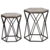 Buena Vista Rustic Metal and Wood Set of Tables - Buena Vista Rustic Metal and Wood Set of Tables