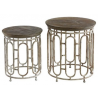 Allyson Textured Metal and Wood Set of Tables - Allyson Textured Metal and Wood Set of Tables