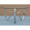 Hollywood Nickel Tri Leg Round Cocktail Table - Hollywood Nickel Tri Leg Round Cocktail Table