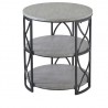 Springfield Grey Metal and White Wood Tiered Accent Table - Springfield Grey Metal and White Wood Tiered Accent Table