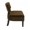Curves Button Accent Chair - Chocolate Velvet - Curves Button Accent Chair - Chocolate Velvet