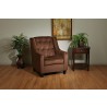 Curves Button Accent Chair - Chocolate Velvet - Curves Button Accent Chair - Chocolate Velvet