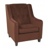 Curves Button Accent Chair - Chocolate Velvet - Curves Button Accent Chair - Chocolate Velvet