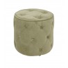 Curves Tufted Round Ottoman - Spring Green Velvet - Curves Tufted Round Ottoman - Spring Green Velvet