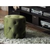 Curves Tufted Round Ottoman - Spring Green Velvet - Curves Tufted Round Ottoman - Spring Green Velvet