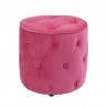 Curves Tufted Round Ottoman - Pink Velvet - Curves Tufted Round Ottoman - Pink Velvet