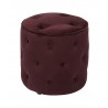 Curves Tufted Round Ottoman - Port Velvet - Curves Tufted Round Ottoman - Port Velvet