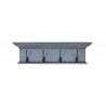 Nova Solo Halifax 4-Hook Coat Rack - Blue Black - Front - Nova Solo Halifax 4-Hook Coat Rack - Blue Black - Front