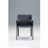 Fleur Arm Chair Black Full Leather Wrap - Front - Fleur Arm Chair Black Full Leather Wrap - Front