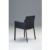 Fleur Arm Chair Black Full Leather Wrap - Back Angled - Fleur Arm Chair Black Full Leather Wrap - Back Angled