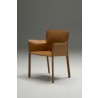 Fleur Arm Chair Caramel Full Leather Wrap - Angled  - Fleur Arm Chair Caramel Full Leather Wrap - Angled 