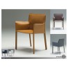 Fleur Arm Chair Caramel Full Leather Wrap - Angled  - Fleur Arm Chair Caramel Full Leather Wrap - Angled 