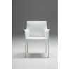 Fleur Arm Chair White Full Leather Wrap - Front - Fleur Arm Chair White Full Leather Wrap - Front